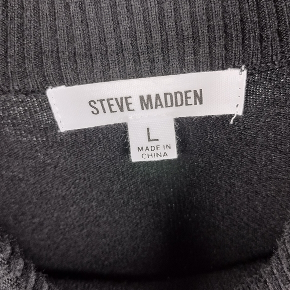 STEVE MADDEN Rosie Mock Neck Long Sleeve Sweater Dress Black Large 10-12 NWT - Picture 6 of 10